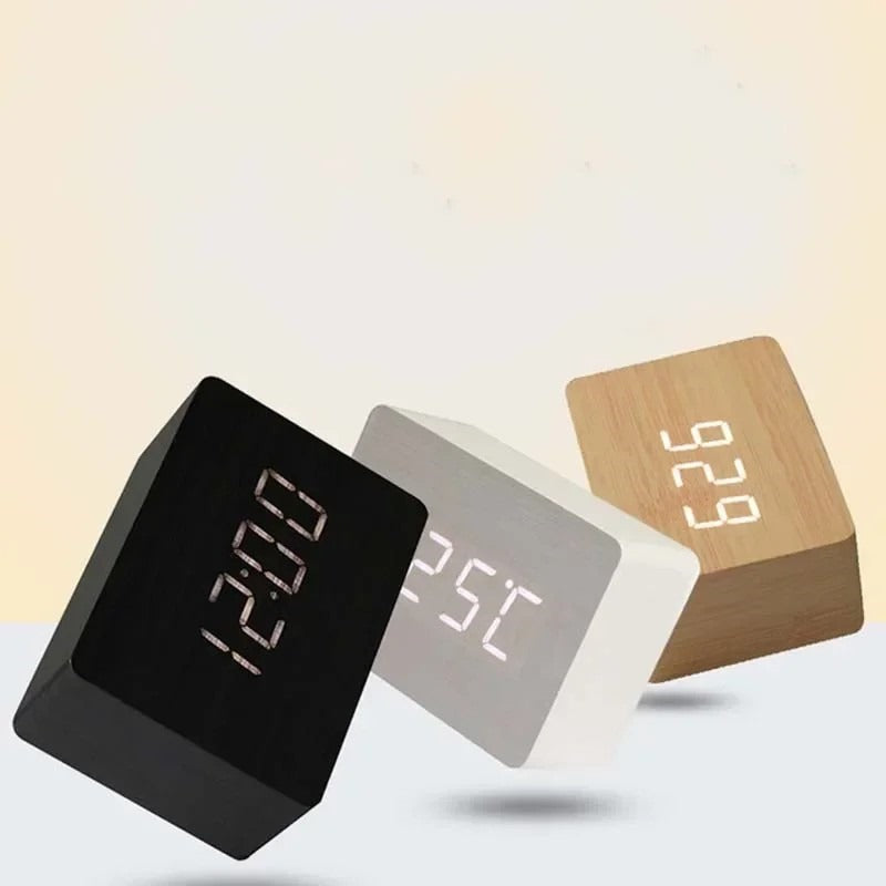 LED Digital Wooden Alarm Clock π β Voice Control | Temperature π‘οΈ | Date π
| Adjustable Brightness π‘