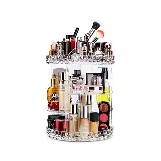 360° Rotating Makeup Organizer – Stylish & Space-Saving 🔄