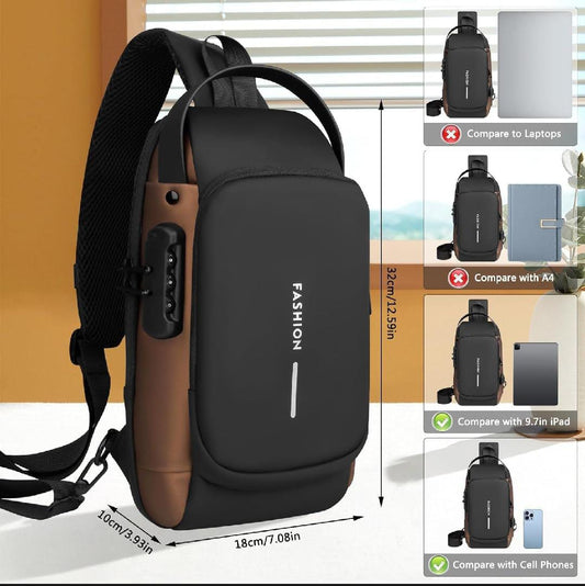 🎒 Premium Waterproof Chest Bag for Men – Stylish, Spacious & Secure