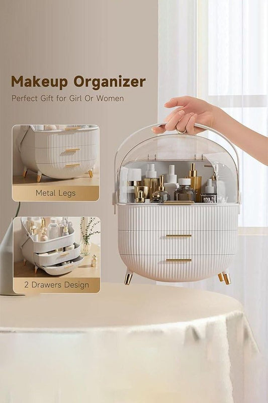 Luxury Portable Cosmetic Organizer LD 688 💼✨ – With Lid & Drawers