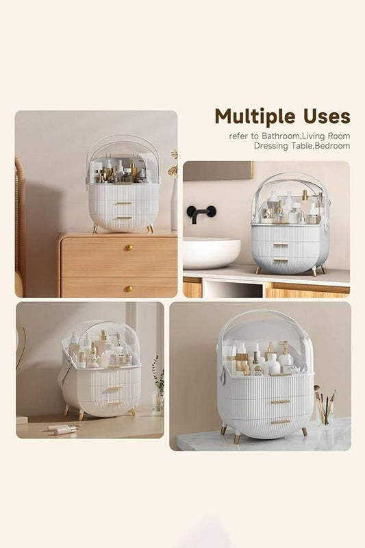 Luxury Portable Cosmetic Organizer LD 688 💼✨ – With Lid & Drawers