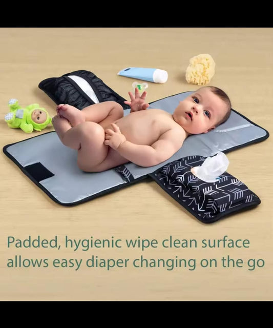 Portable Baby Changing Pad – Diaper Mat for Newborns | One-Hand Use & Stroller-Friendly